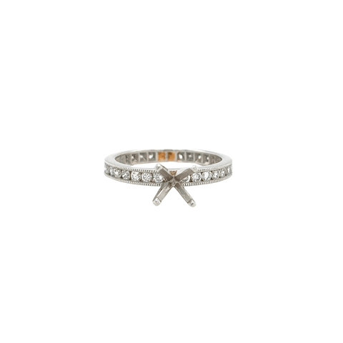 Platinum Diamond Mounting Ring-Platinum Diamond Mounting Ring - DMARM00046