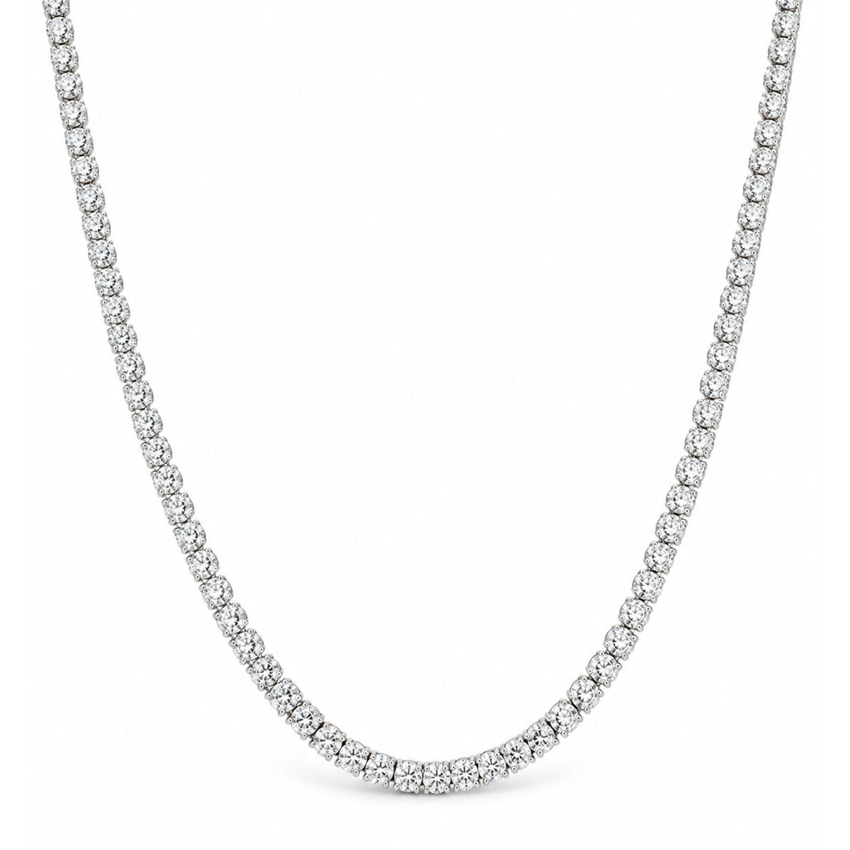 Platinum Diamond Tennis Necklace 9.63 CT