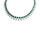 Platinum Emerald Diamond Necklace-Platinum Emerald Diamond Necklace - ENUJD00091