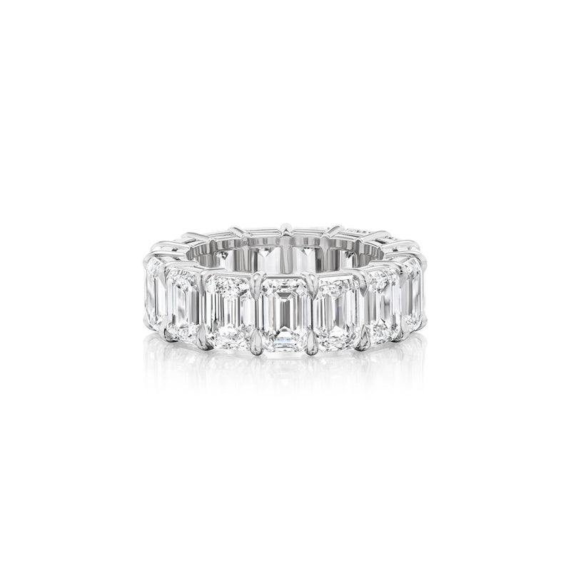 Platinum Emerald Eternity Diamond Band-Platinum Emerald Eternity Diamond Band