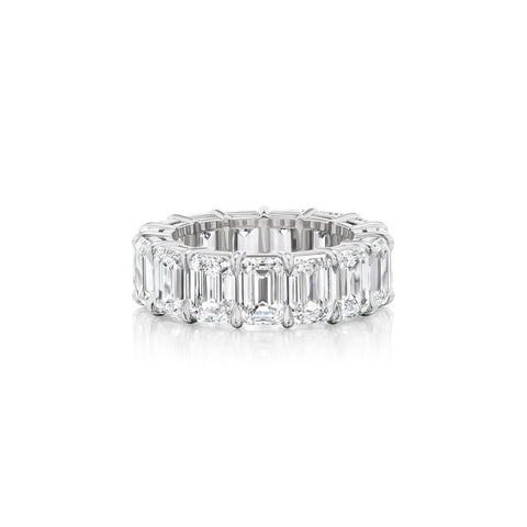 Platinum Emerald Eternity Diamond Band-Platinum Emerald Eternity Diamond Band