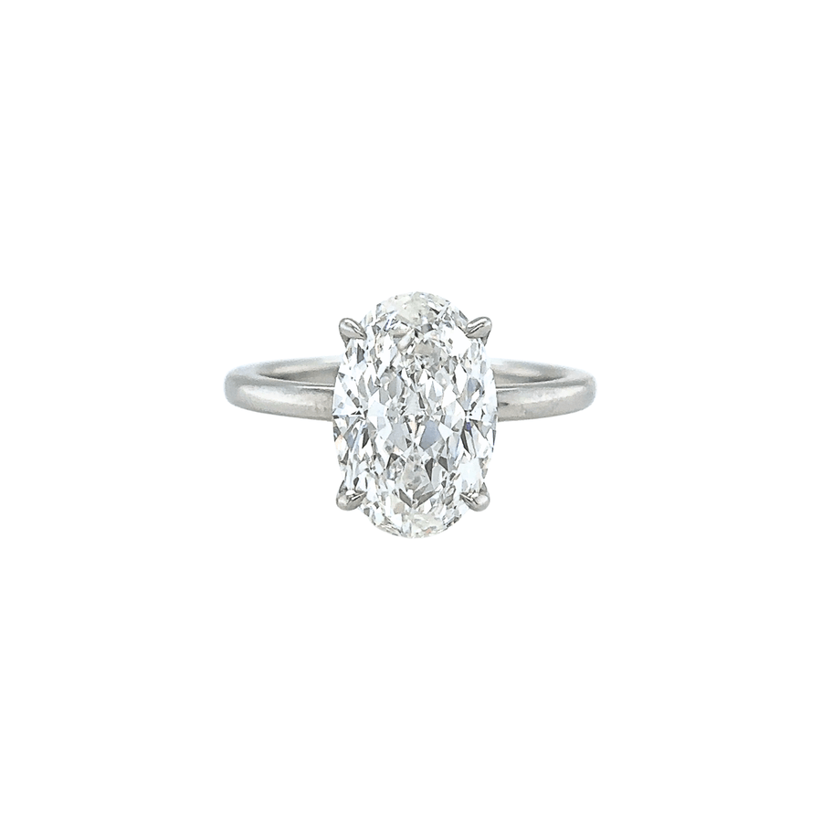 Platinum Oval - cut Diamond Engagement Ring - DRNKA05112