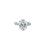 Platinum Oval-cut Engagement Ring and Band Set-Platinum Oval-cut Engagement Ring and Band Set - DRJBS03864