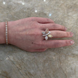 Platinum Rose Gold Butterfly Colored Diamond Ring-Platinum Rose Gold Butterfly Colored Diamond Ring - DRDEH00037