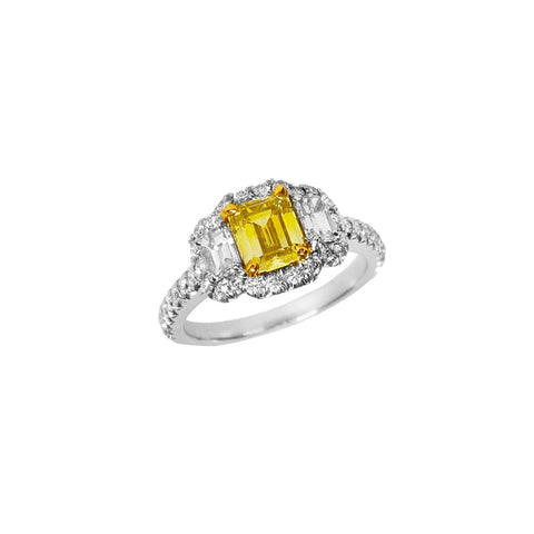 Platinum Yellow Diamond Ring-Platinum Yellow Diamond Ring - DRNOV01269