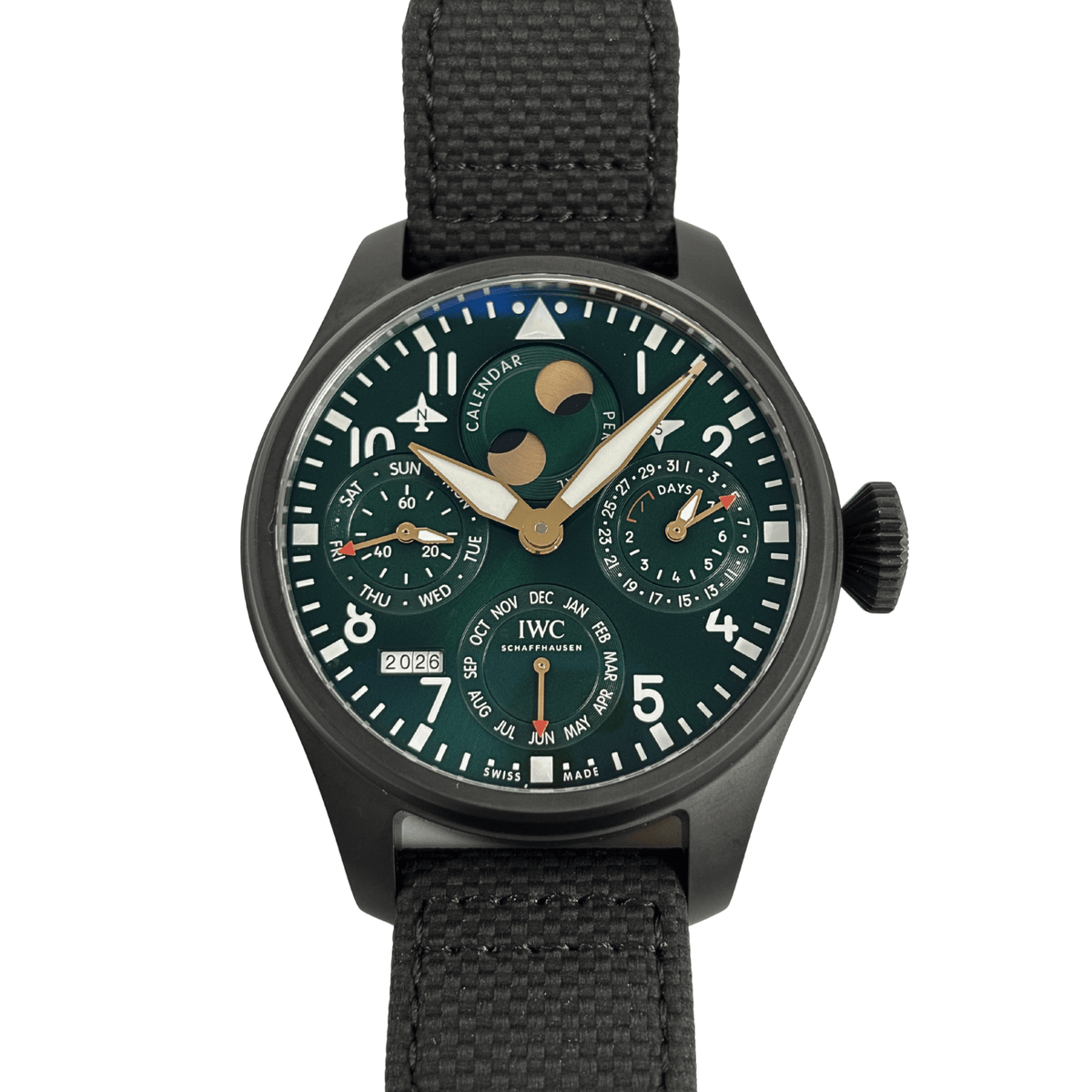 Pre-owned IWC Schaffhausen Big Pilot Perpetual Calendar Edition Racing Green IW503005
