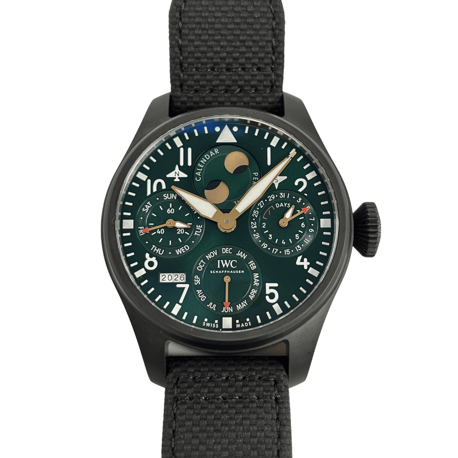 Pre-owned IWC Schaffhausen Big Pilot Perpetual Calendar Edition Racing Green IW503005