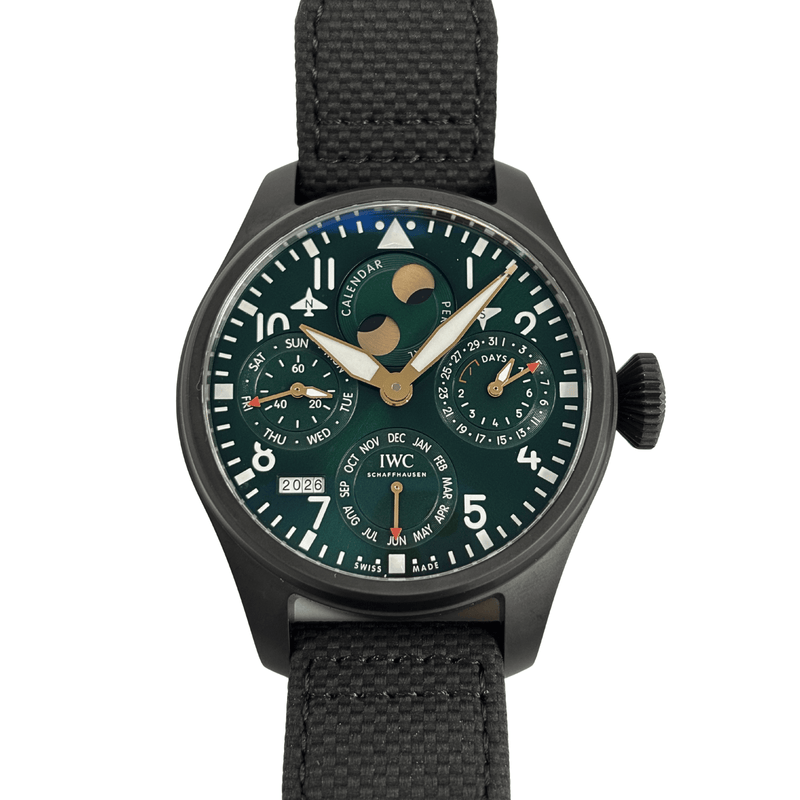 Pre-owned IWC Schaffhausen Big Pilot Perpetual Calendar Edition Racing Green-Pre-owned IWC Schaffhausen Big Pilot Perpetual Calendar Edition Racing Green IW503005