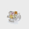 Platinum Rose Gold Colored Diamonds Cluster Ring DRDEH00055