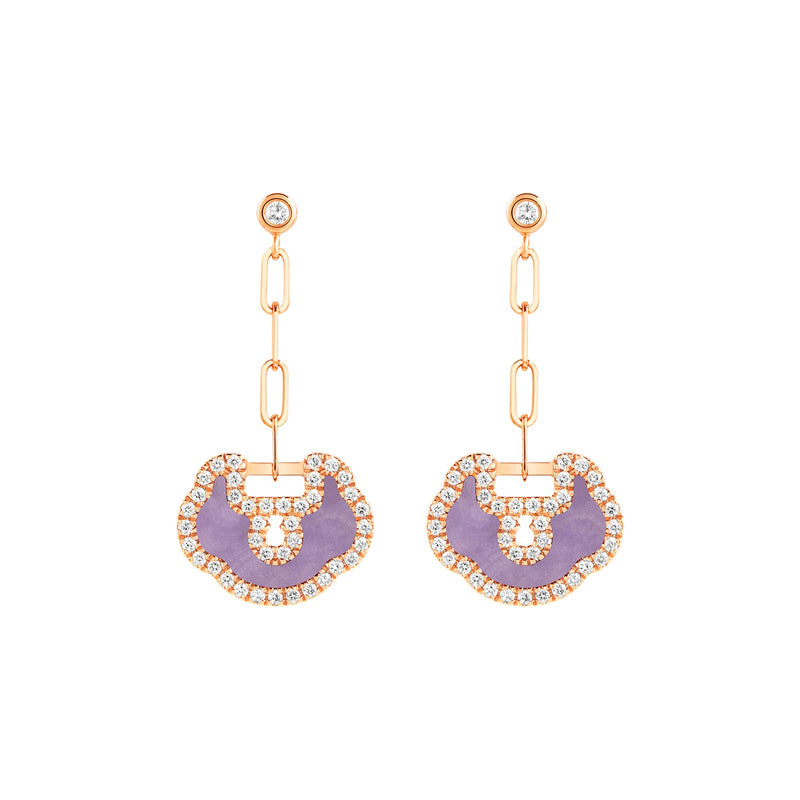 Qeelin Small Yu Yi Drop Earrings-Qeelin Small Yu Yi Drop Earrings - YLE40BARGPJ