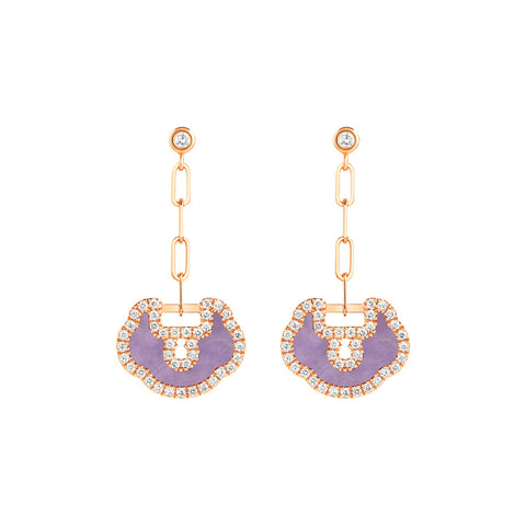 Qeelin Small Yu Yi Drop Earrings-Qeelin Small Yu Yi Drop Earrings - YLE40BARGPJ