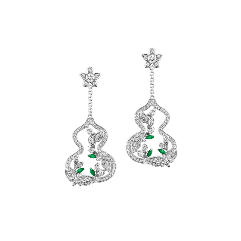Qeelin Wulu Garden Earrings-Qeelin Wulu Garden Earrings - WUE25FXWGEM