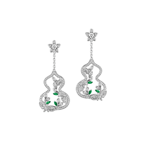Qeelin Wulu Garden Earrings-Qeelin Wulu Garden Earrings - WUE25FXWGEM