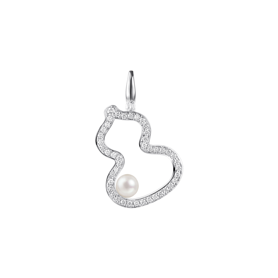 Qeelin Wulu Large Pendant set with Akoya Pearl and Diamonds (Pendant Only) - WUP25HNWGKP