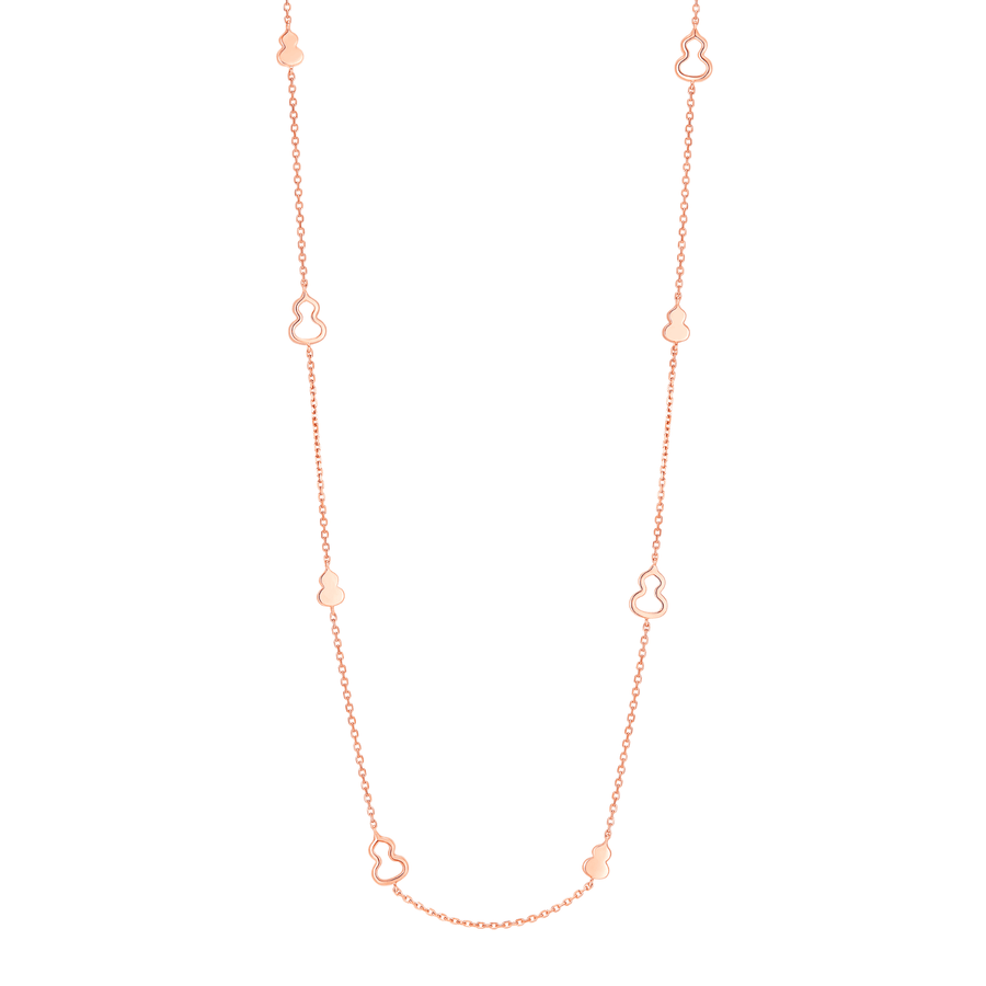 Qeelin Wulu Mini Long Necklace in 18K Rose Gold WUL18APRG00