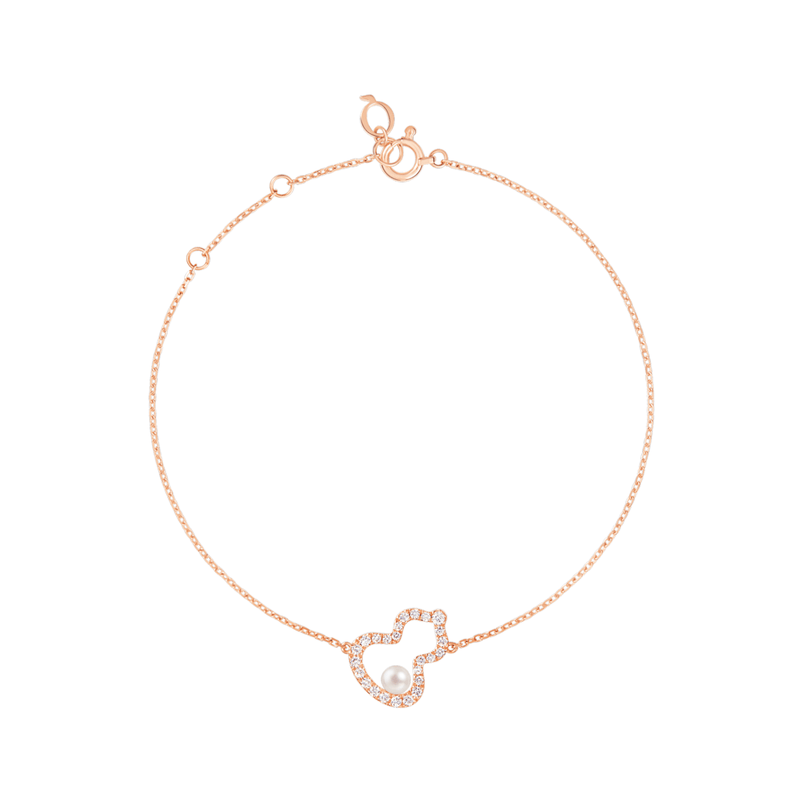 Qeelin Wulu Petite Bracelet with Akoya Pearl-Qeelin Wulu Petite Bracelet with Akoya Pearl - WUB40HNRGKP