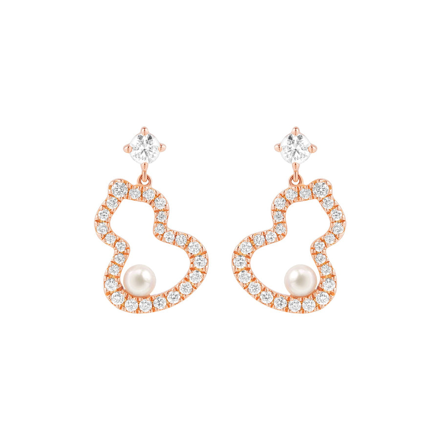 Qeelin Wulu Petite Diamond and Akoya Pearls Earring - WUE40HNRGKP