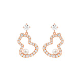 Qeelin Wulu Petite Diamond and Akoya Pearls Earring-Qeelin Wulu Petite Diamond and Akoya Pearls Earring - WUE40HNRGKP