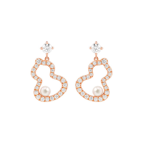 Qeelin Wulu Petite Diamond and Akoya Pearls Earring-Qeelin Wulu Petite Diamond and Akoya Pearls Earring - WUE40HNRGKP