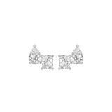 Radiant and Pear-shaped Diamond Earring Studs-Radiant and Pear - shaped Diamond Earring Studs - DENKA04603