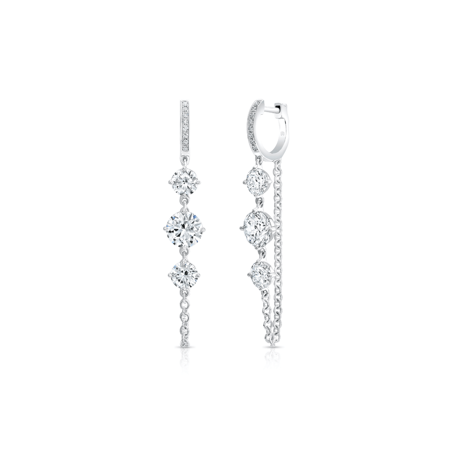 Rahaminov Diamonds Chain Huggie Earrings - EAR - 6139