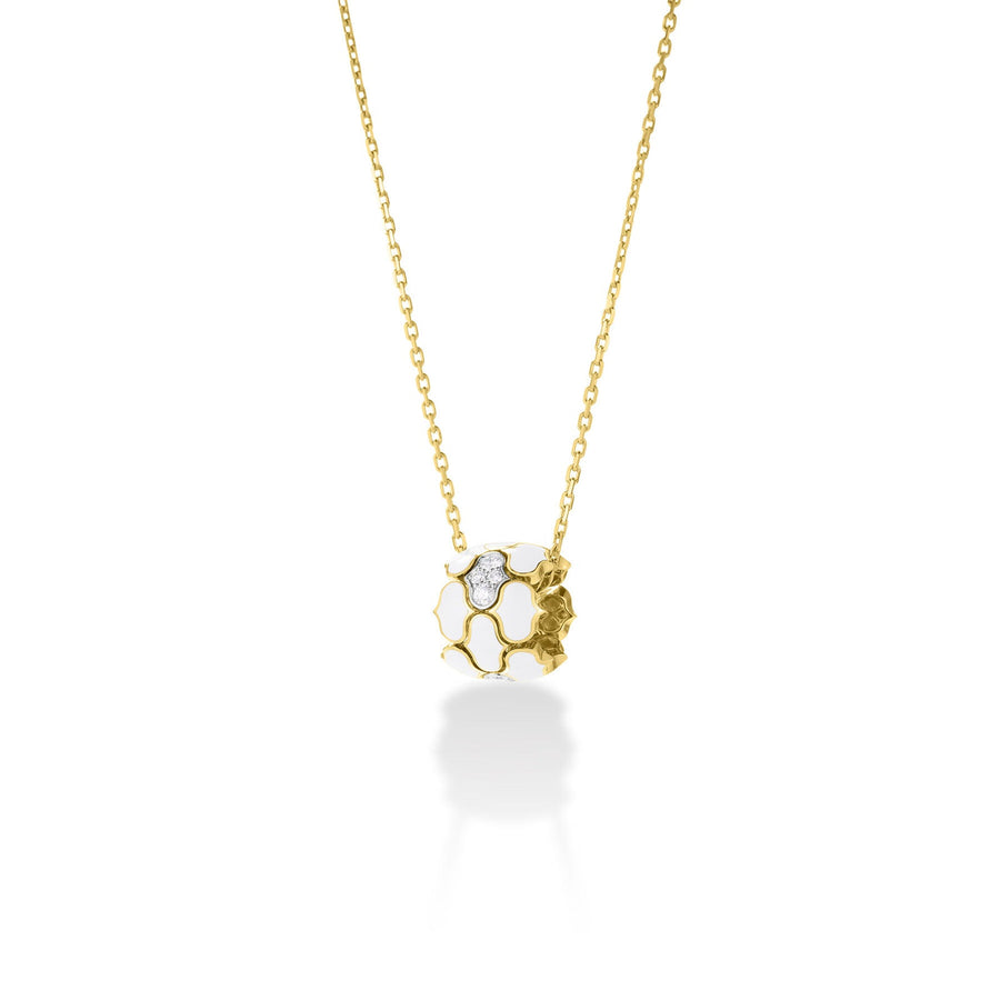 Roberto Coin Cobra White Enamel & Diamond Necklace - 8883818AJ17X
