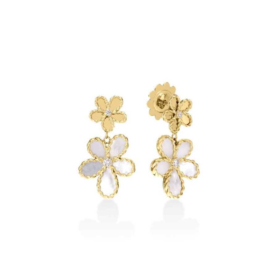 Roberto Coin Jasmine Double Flower Dangle Earrings - 7773785AYERX