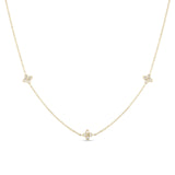 Roberto Coin Love by the Inch 3 Station Flower Necklace-Roberto Coin Love by the Inch 3 Station Flower Necklace in 18 karat yellow gold with diamonds.- 7773222AY17X