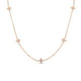 Roberto Coin Love by the Inch 5 Station Flower Necklace-Roberto Coin Love by the Inch 5 Station Flower Necklace - 7773286AX17X - Roberto Coin Love by the Inch 5 Station Flower Necklace in 18 karat rose gold with diamonds.