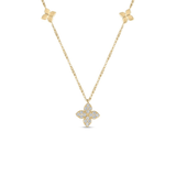 Roberto Coin Love by the Inch Diamond & Polished Flower Station Necklace-Roberto Coin Love by the Inch Diamond & Polished Flower Station Necklace - 7773639AY17X