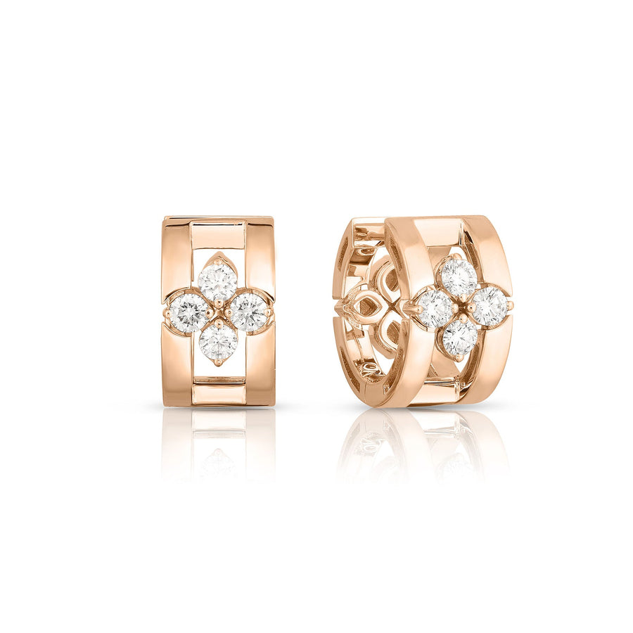 Roberto Coin Love in Verona Diamond Open Frame Hoop Earrings - 8883248AXERX