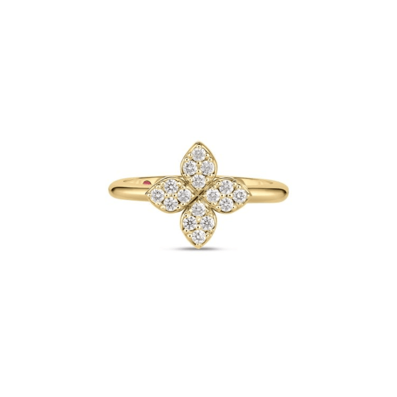 Roberto Coin Love in Verona Medium Pave Diamond Flower Ring-Roberto Coin Love in Verona Medium Pave Diamond Flower Ring - 7773639AY65X