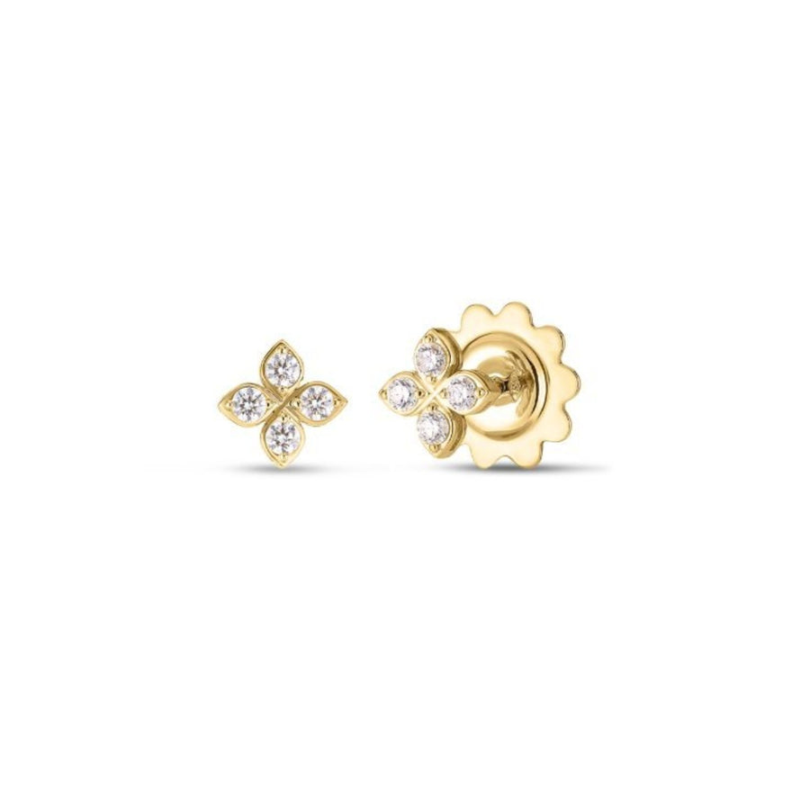 Roberto Coin Love in Verona Small Pave Diamond Flower Stud Earrings - 7773657AYERX