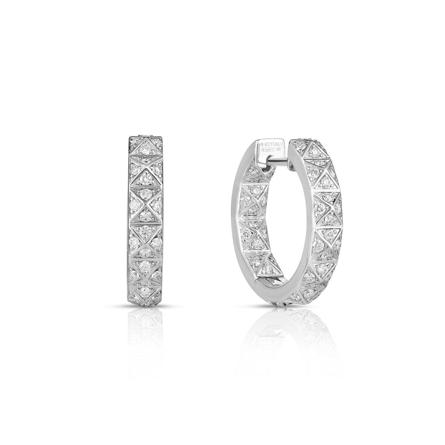Roberto Coin Obelisco Diamond Hoop Earrings - 7771644AWERX