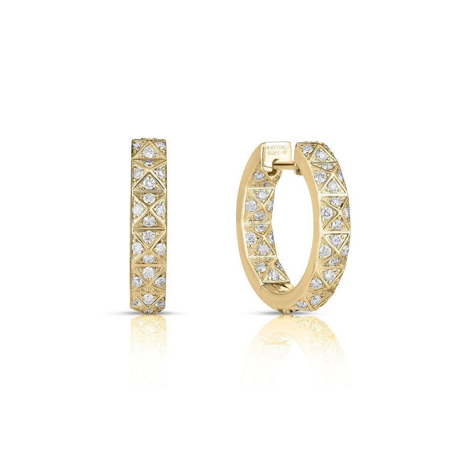 Roberto Coin Obelisco Diamond Hoop Earrings - 7771644AYERX