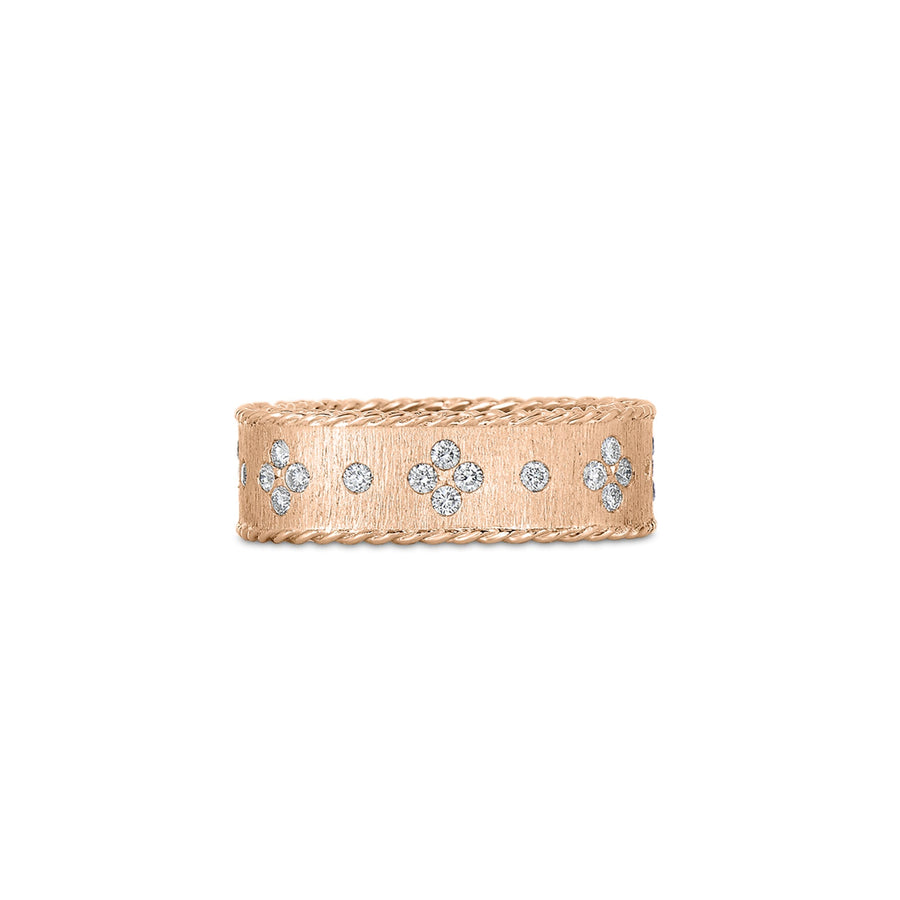 Roberto Coin Princess Satin Fleur De Lis Diamond Square Ring - 7771211AX65X