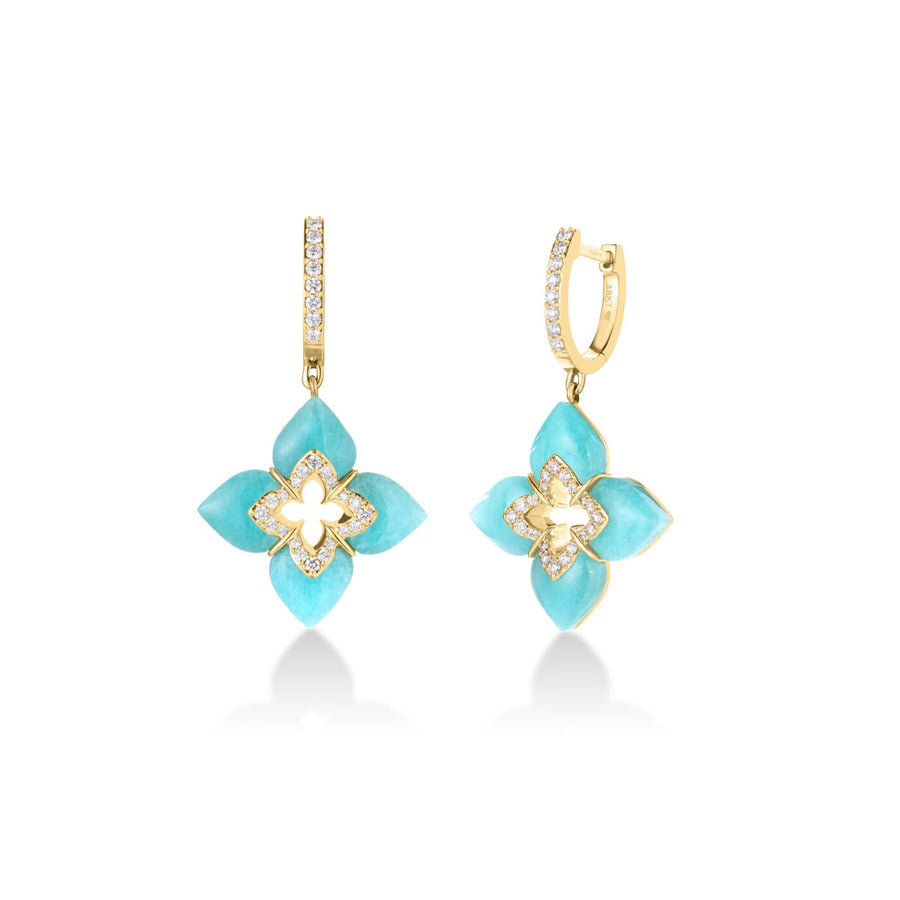 Roberto Coin Venetian Princess Amazonite Diamond Dangle Earrings - 8883529AYERXA