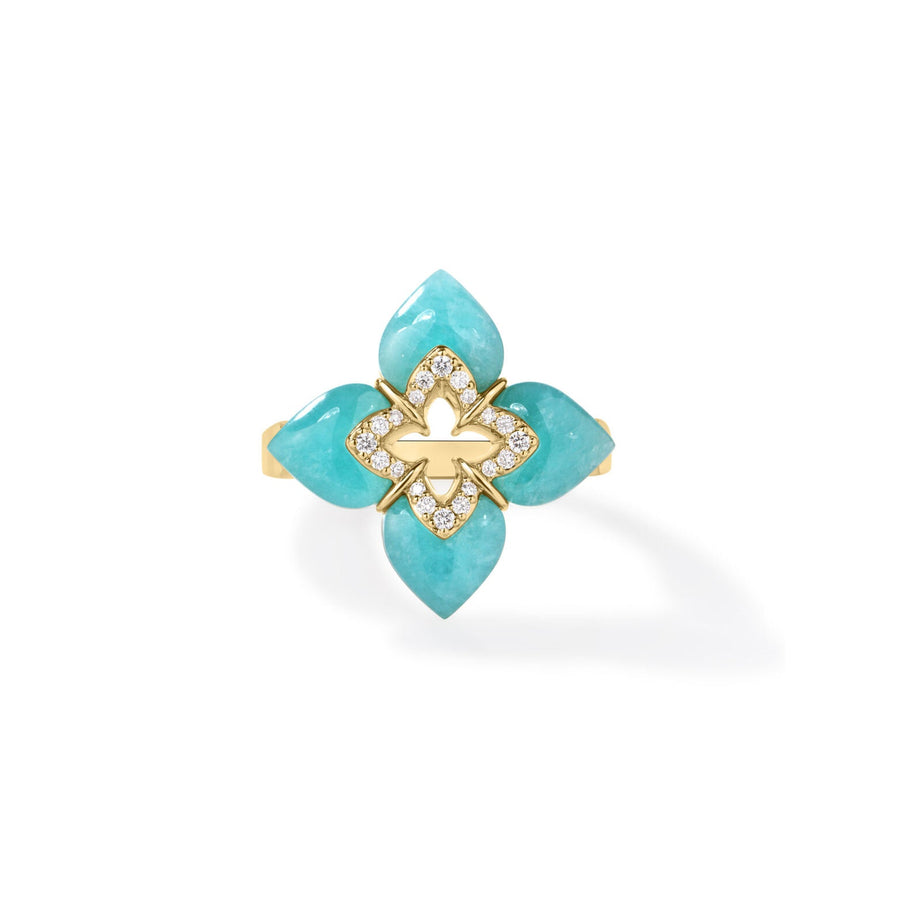 Roberto Coin Venetian Princess Amazonite Diamond Ring - 8883529AY65XA
