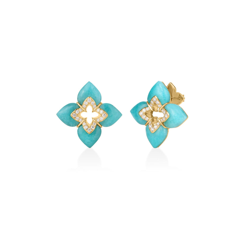 Roberto Coin Venetian Princess Amazonite Diamonds Earrings - 8883650AYERXA