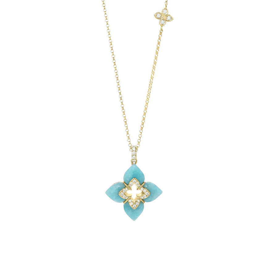 Roberto Coin Venetian Princess Amazonite Diamonds Necklace 8883529AY17XA