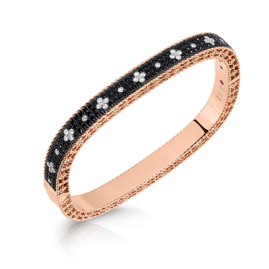 Roberto Coin Venetian Princess Black & White Diamond Narrow Bangle - 8882250AXBAXS