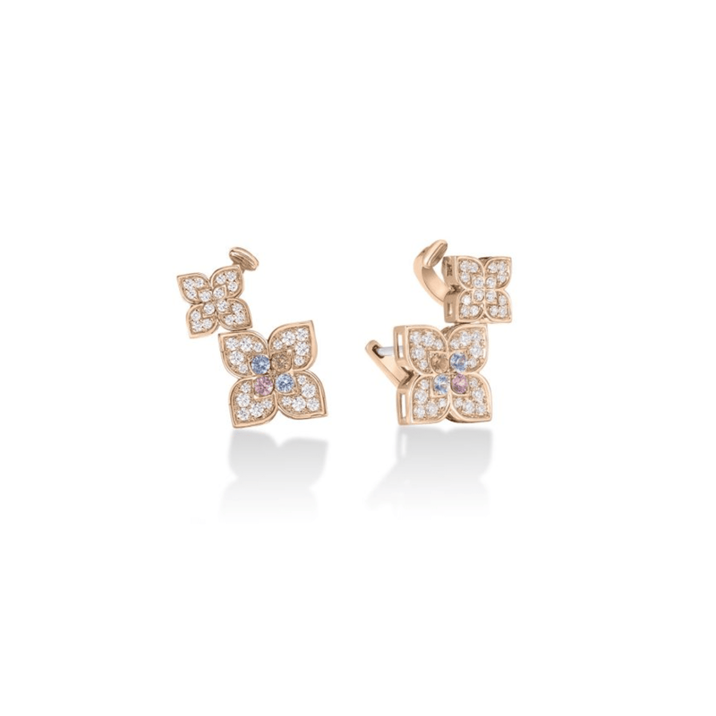 Roberto Coin Venetian Princess Carnival Double Flower Climber Earrings-Roberto Coin Venetian Princess Carnival Double Flower Climber Earrings - 7773733AXERX