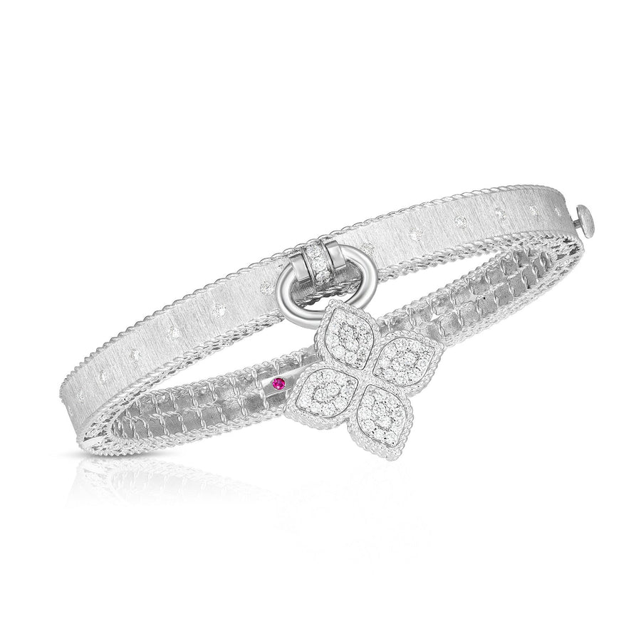 Roberto Coin Venetian Princess Dangling Flower Charm Diamond Bangle - 7772825AWBAX
