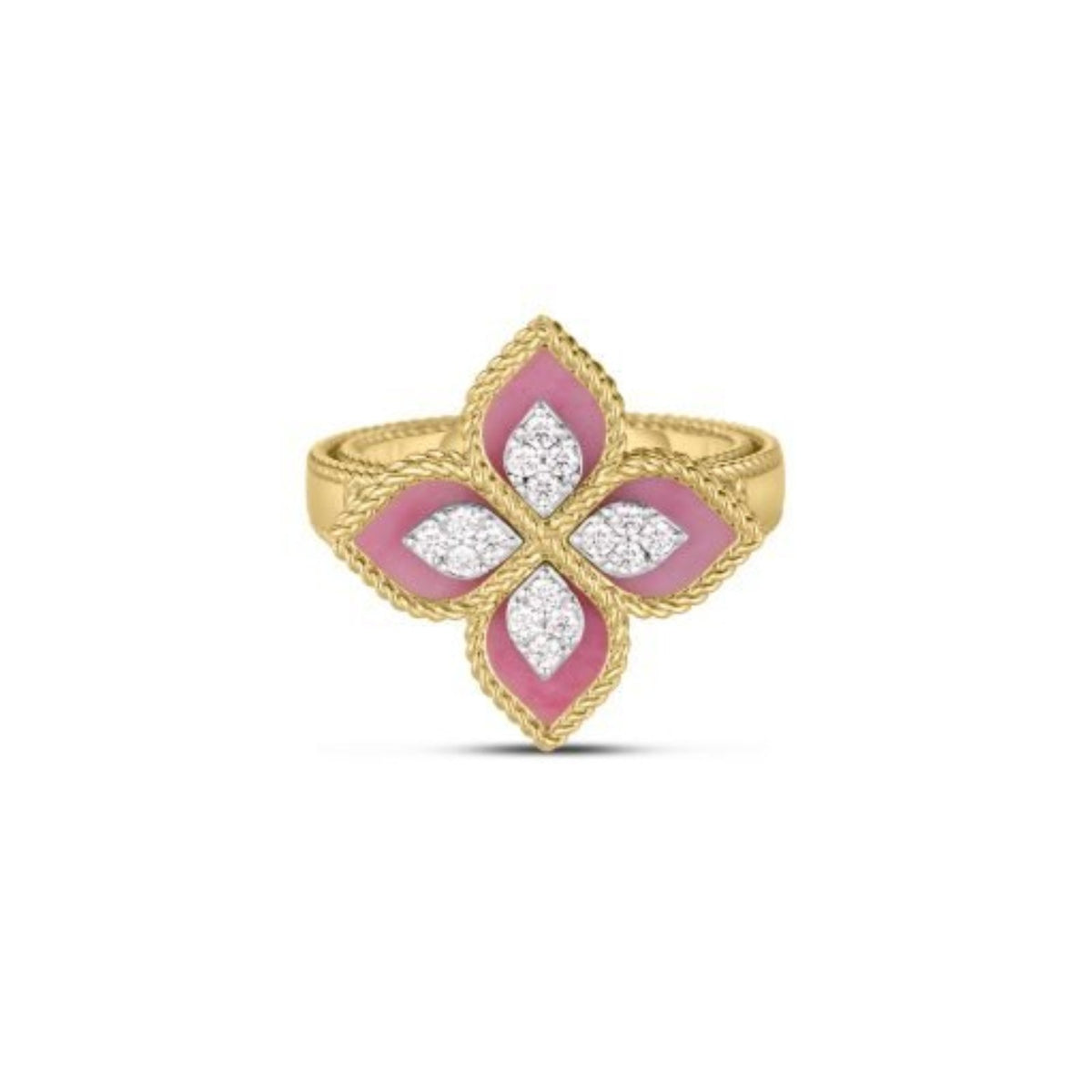 Roberto Coin Venetian Princess Diamond & Rhodonite Flower Ring - 8883500AJ65X