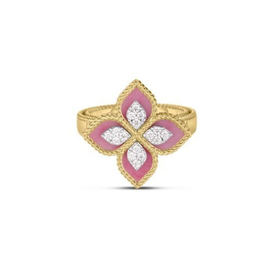 Roberto Coin Venetian Princess Diamond & Rhodonite Flower Ring - 8883500AJ65X