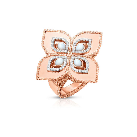Roberto Coin Venetian Princess Medium Mother-of-Pearl & Diamond Ring-Roberto Coin Venetian Princess Medium Mother - of - Pearl & Diamond Ring - 7771919AH65X