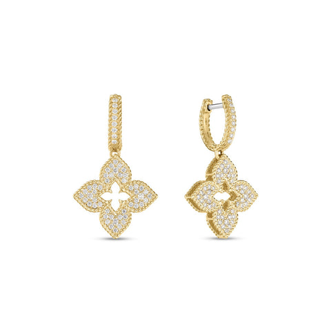 Roberto Coin Venetian Princess Medium Pave Flower Dangle Earrings-Roberto Coin Venetian Princess Medium Pave Flower Dangle Earrings - 7773348AYERX