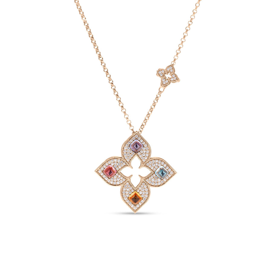 Roberto Coin Venetian Princess Multi Gemstone Diamond Necklace - 8883464AX33X