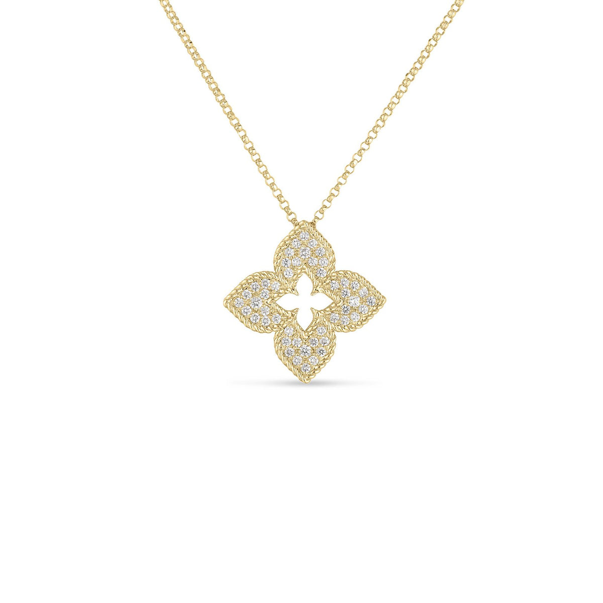 Roberto Coin Venetian Princess Pave Flower Necklace - 7773266AY17X