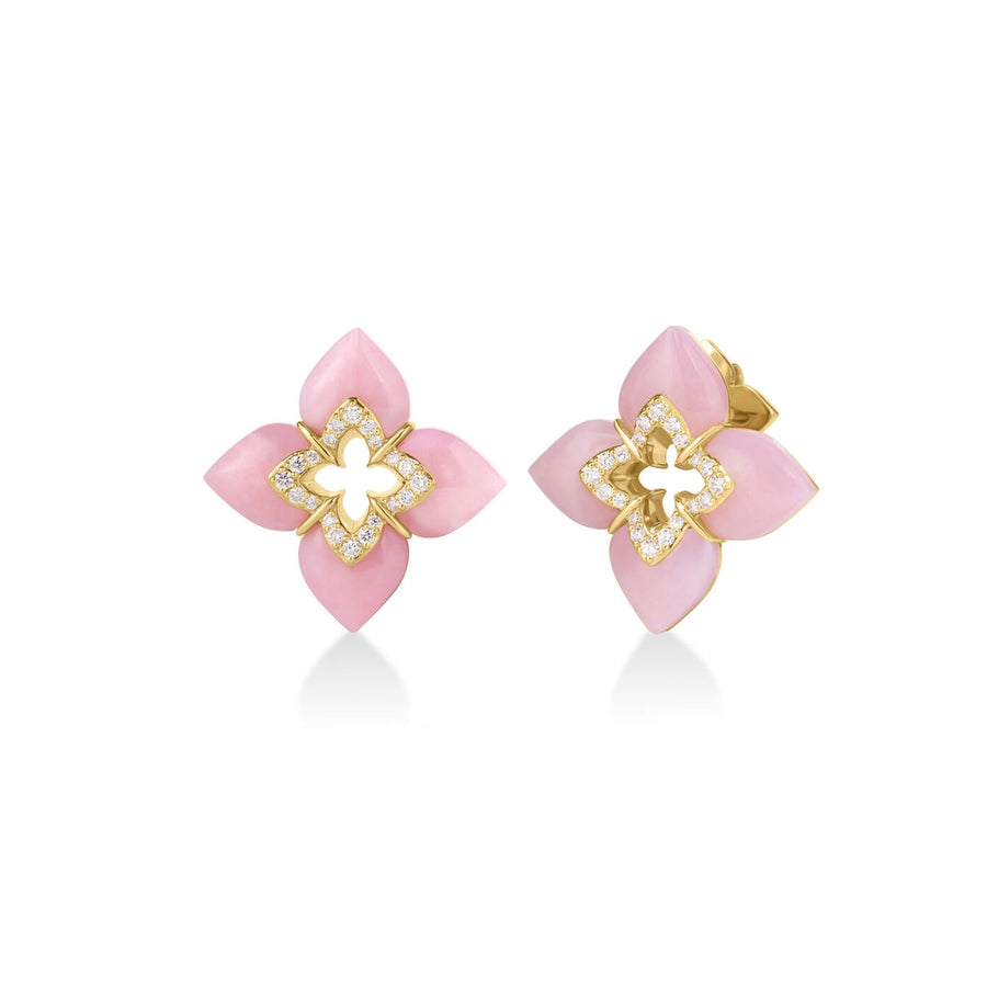 Roberto Coin Venetian Princess Pink Opal Diamond Earrings - 8883650AYERXP